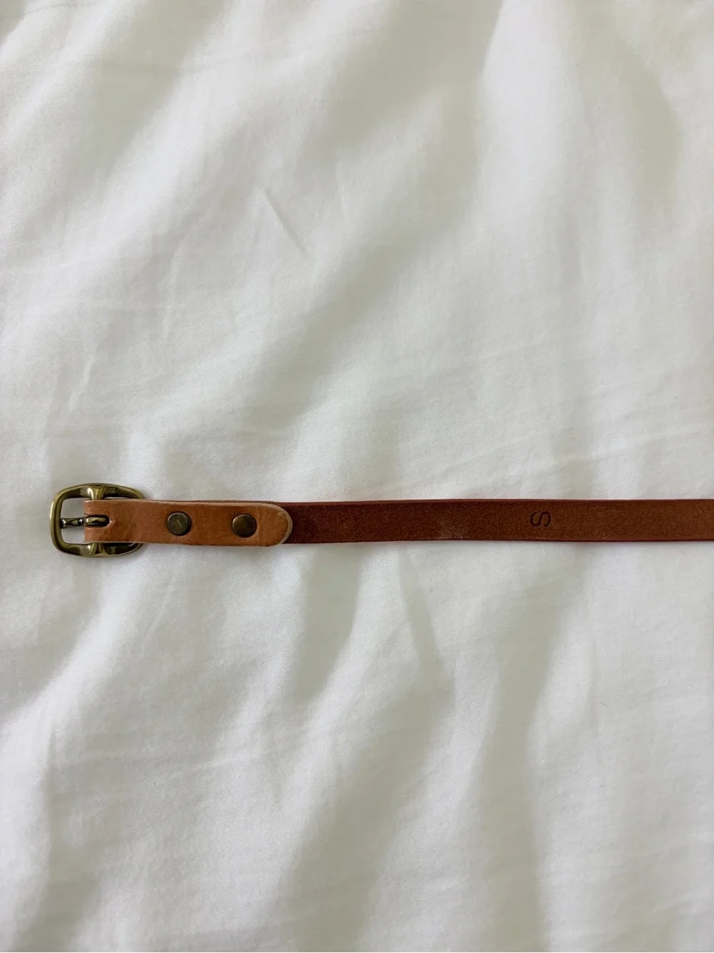 J.Crew Genuine Italian Leather Metallic Copper Skinny Belt Size S USA - Picture 7 of 8